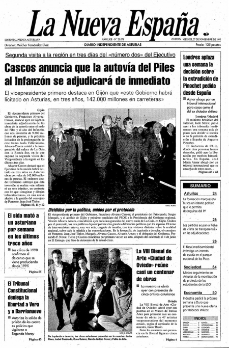 Portada Viernes 27 de Noviembre de 1998