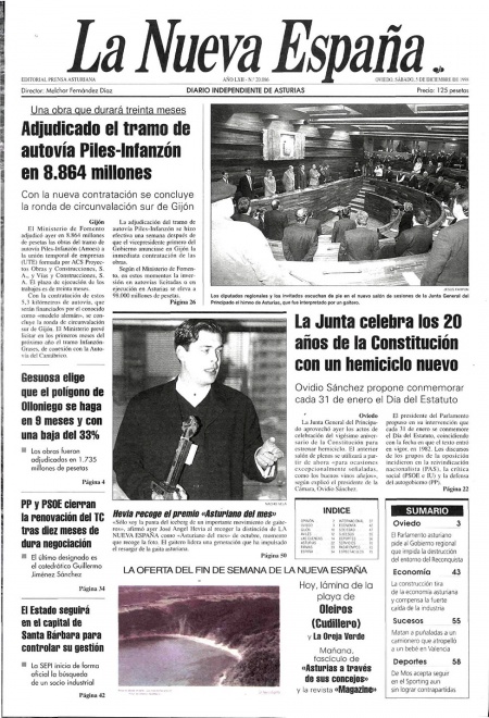 Portada Sábado 5 de Diciembre de 1998