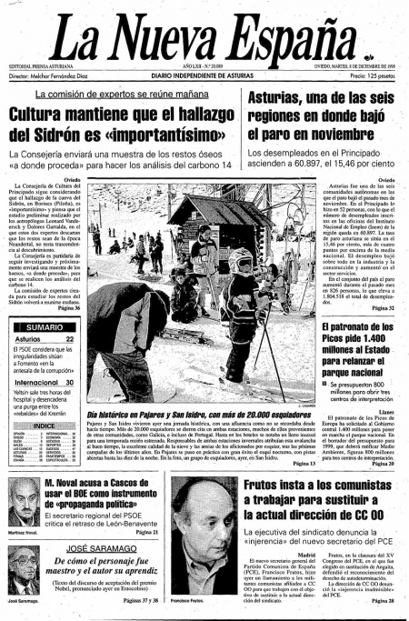 Portada Martes 8 de Diciembre de 1998
