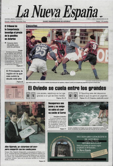 Portada Lunes 14 de Diciembre de 1998