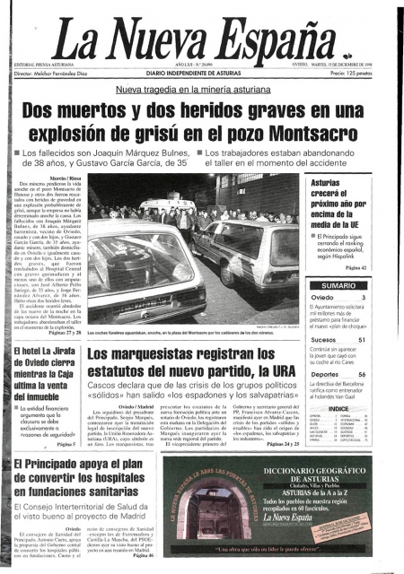 Portada Martes 15 de Diciembre de 1998