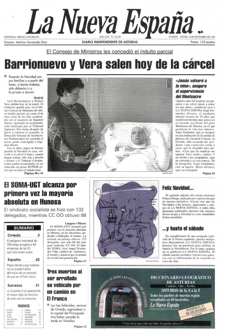 Portada Jueves 24 de Diciembre de 1998