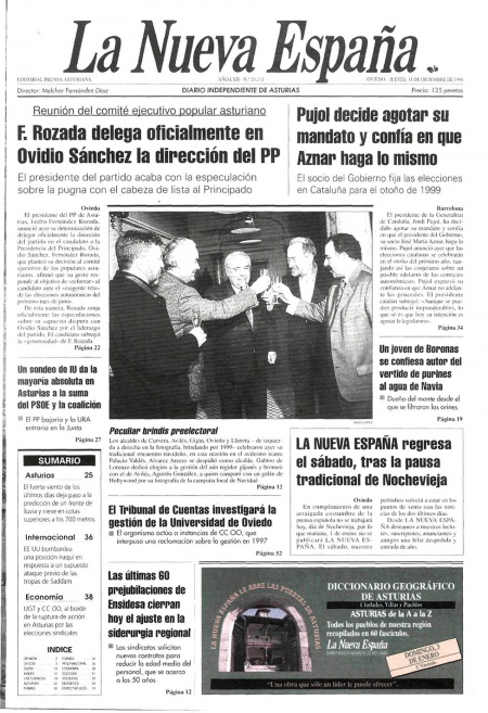 Portada Jueves 31 de Diciembre de 1998