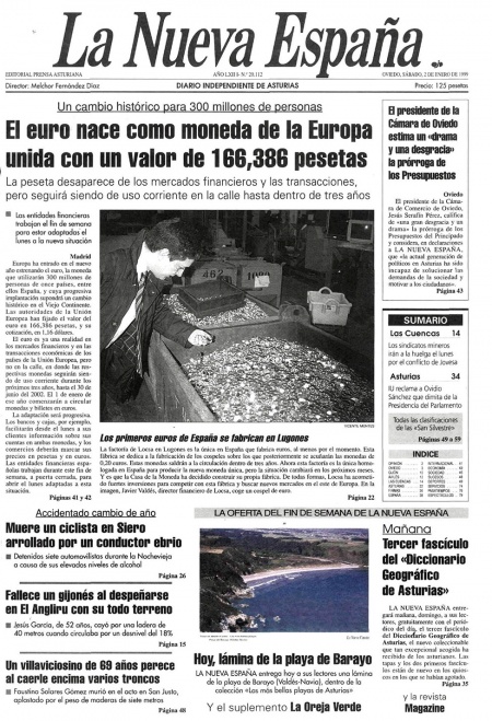 Portada Sábado 2 de  de 1999