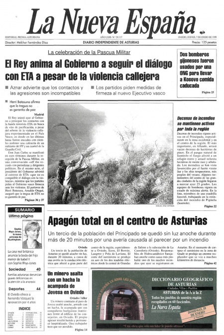 Portada Jueves 7 de  de 1999