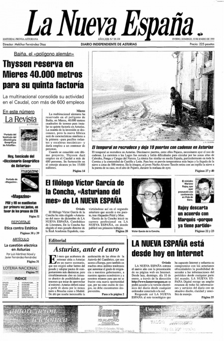 Portada Domingo 10 de  de 1999