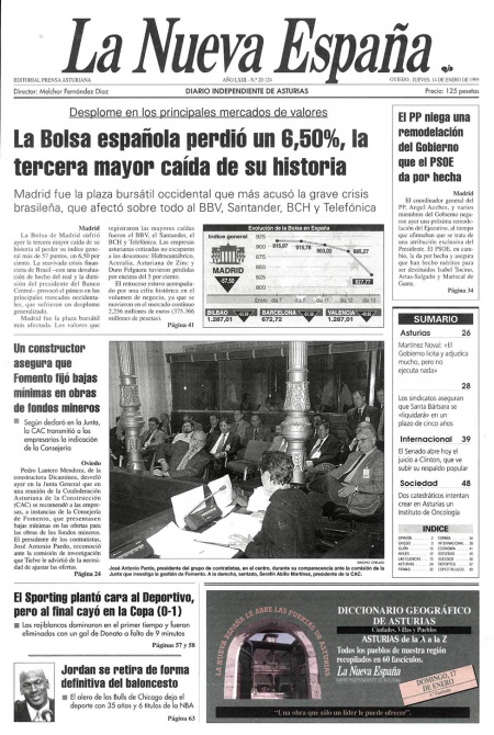 Portada Jueves 14 de  de 1999