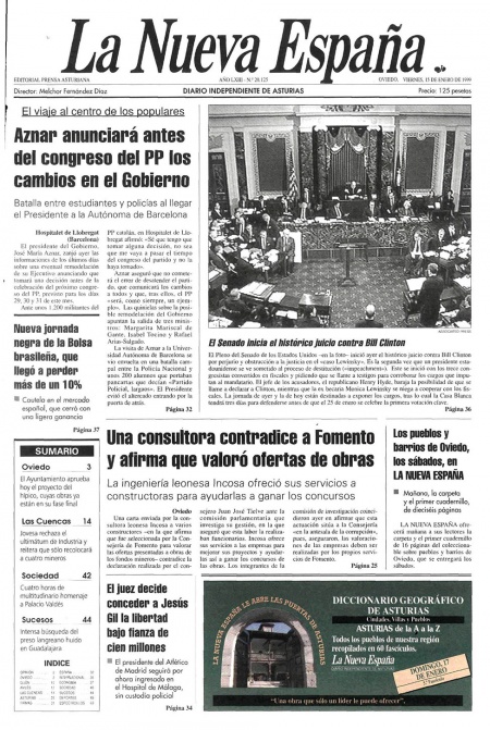Portada Viernes 15 de  de 1999