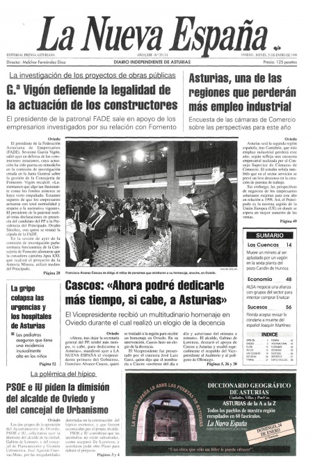 Portada Jueves 21 de  de 1999