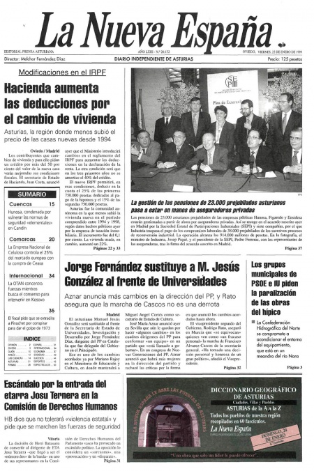 Portada Viernes 22 de  de 1999