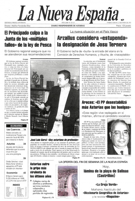 Portada Sábado 23 de  de 1999