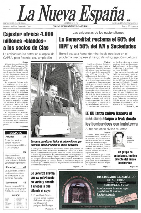 Portada Martes 26 de  de 1999