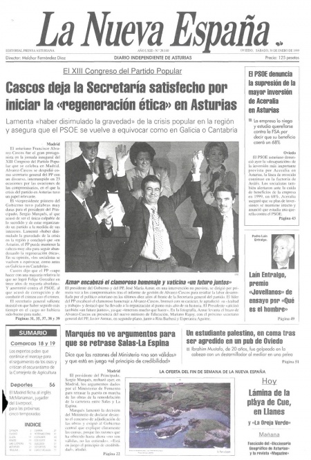 Portada Sábado 30 de  de 1999