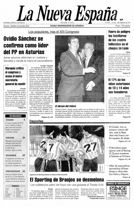 Portada Lunes 1 de  de 1999