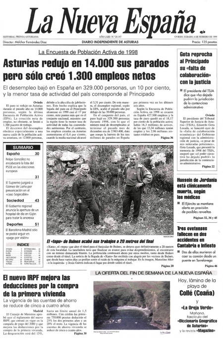 Portada Sábado 6 de  de 1999