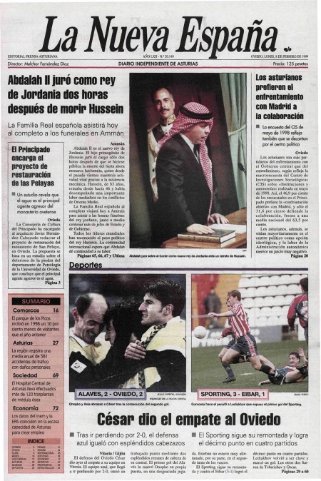 Portada Lunes 8 de  de 1999