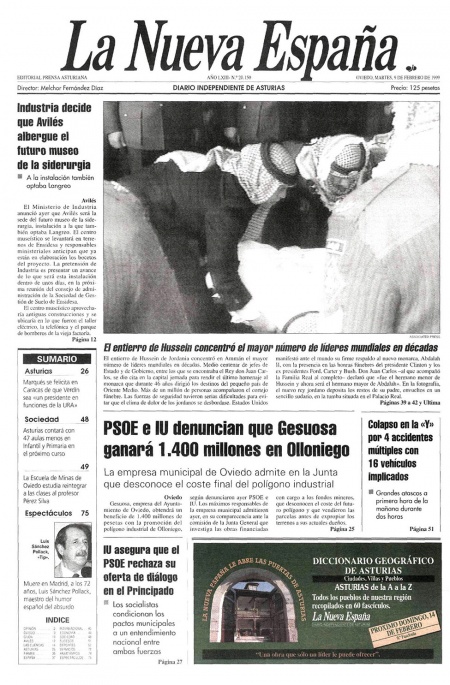 Portada Martes 9 de  de 1999
