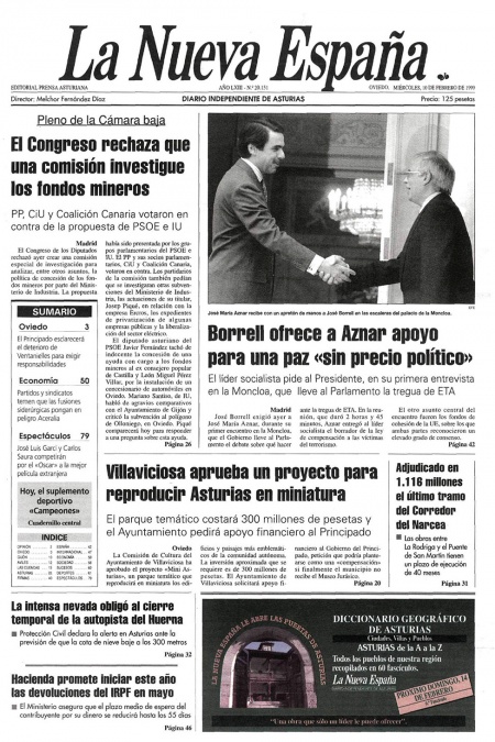Portada Miércoles 10 de  de 1999