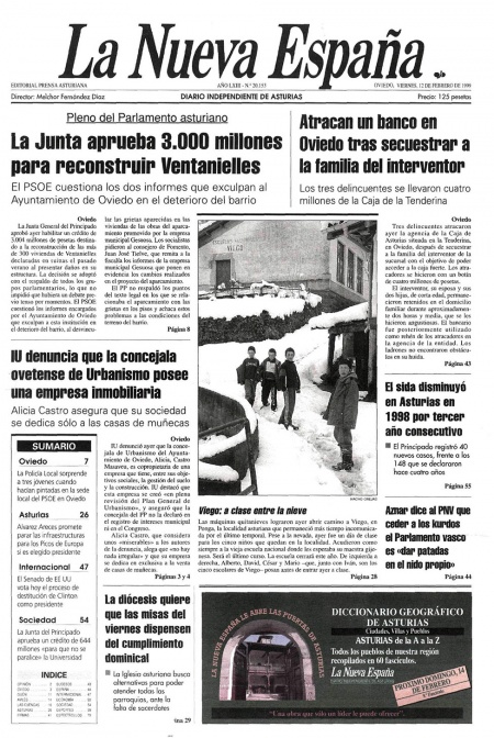 Portada Viernes 12 de  de 1999