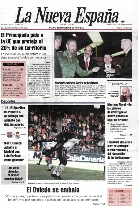 Portada Lunes 15 de  de 1999