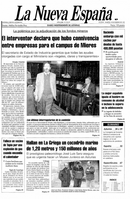 Portada Martes 16 de  de 1999