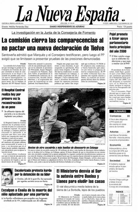 Portada Miércoles 17 de  de 1999