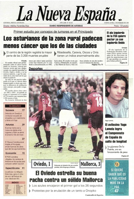 Portada Lunes 22 de  de 1999