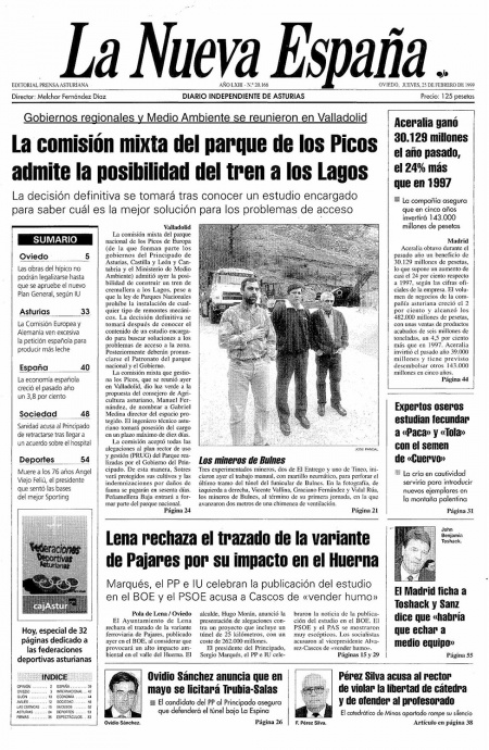 Portada Jueves 25 de  de 1999