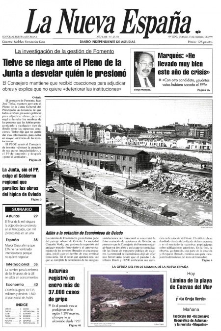 Portada Sábado 27 de  de 1999