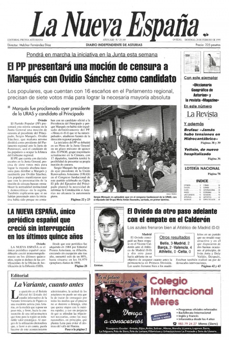 Portada Domingo 28 de  de 1999