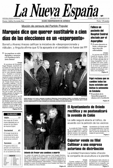 Portada Martes 2 de  de 1999