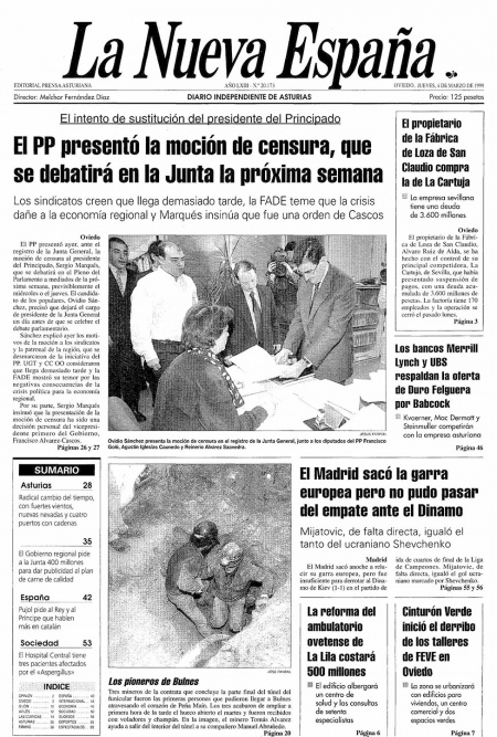 Portada Jueves 4 de  de 1999