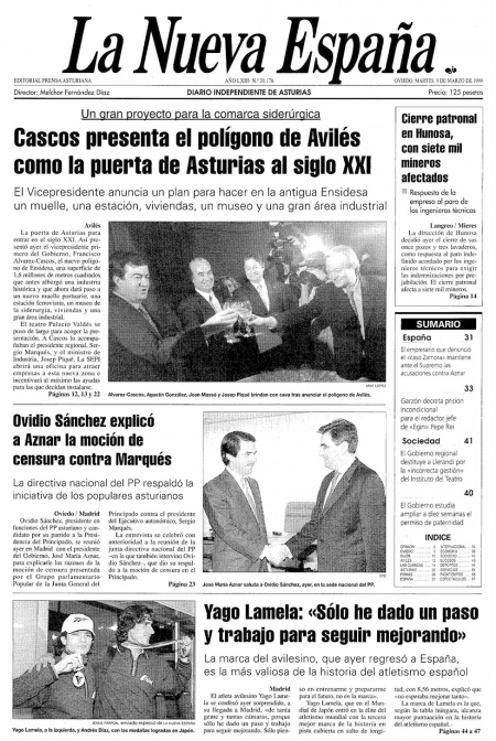 Portada Martes 9 de  de 1999