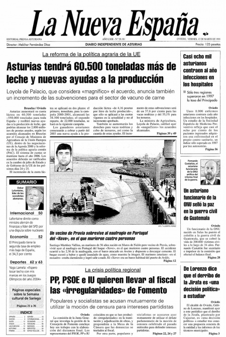 Portada Viernes 12 de  de 1999