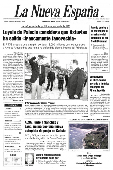 Portada Sábado 13 de  de 1999