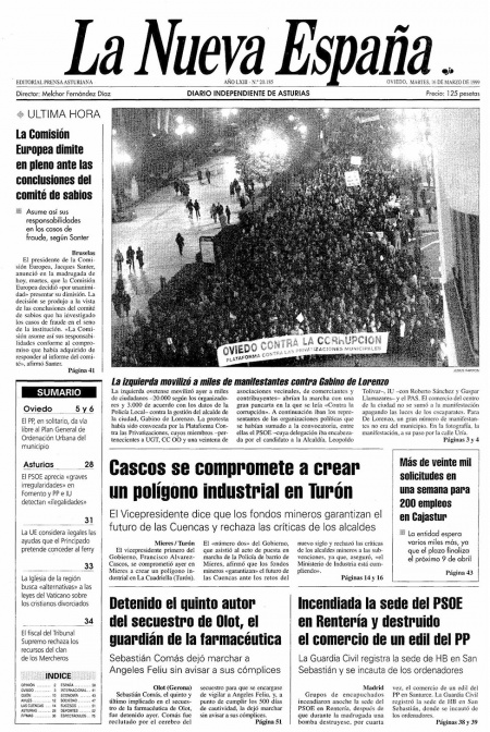 Portada Martes 16 de  de 1999