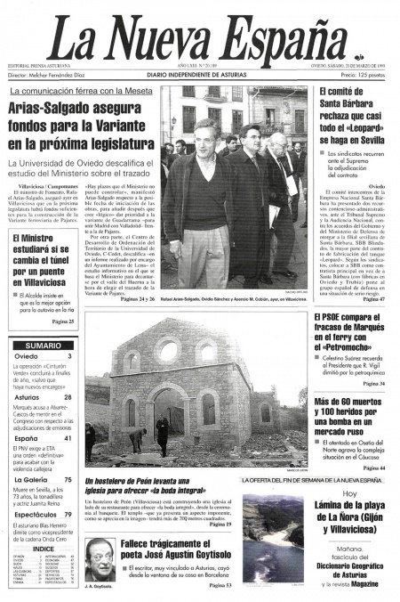 Portada Sábado 20 de  de 1999