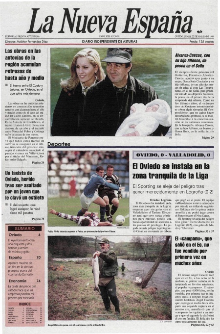 Portada Lunes 22 de  de 1999