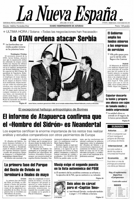 Portada Miércoles 24 de  de 1999
