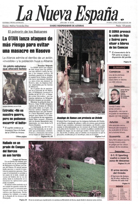 Portada Lunes 29 de  de 1999