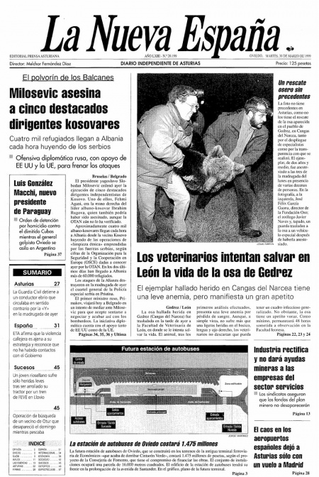 Portada Martes 30 de  de 1999