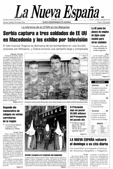 Portada Viernes 2 de  de 1999