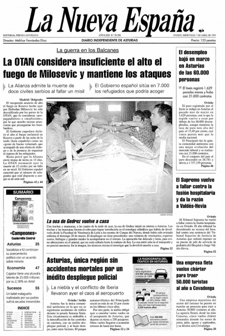 Portada Miércoles 7 de  de 1999