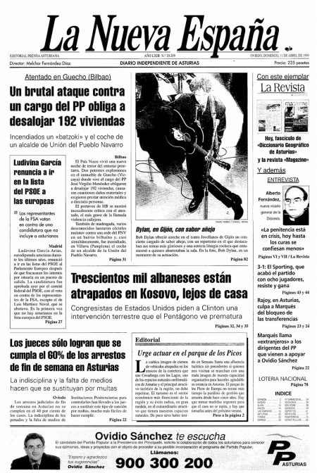 Portada Domingo 11 de  de 1999