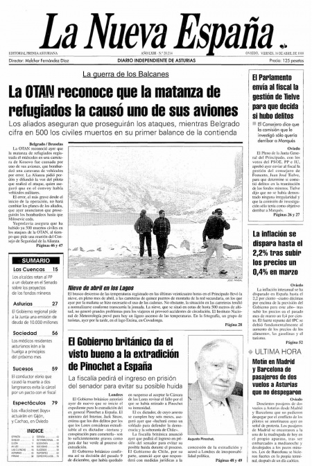 Portada Viernes 16 de  de 1999