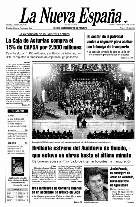 Portada Viernes 30 de  de 1999