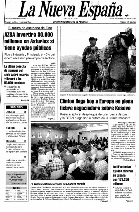 Portada Miércoles 5 de  de 1999
