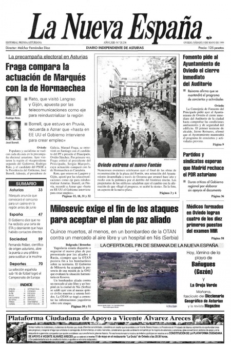 Portada Sábado 8 de  de 1999