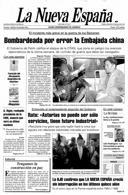 Portada Domingo 9 de  de 1999
