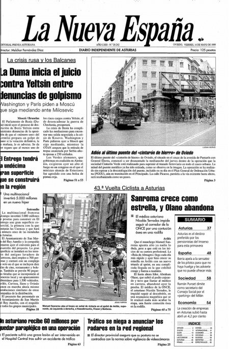 Portada Viernes 14 de  de 1999